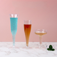 Gobelets à Champagne en plastique à bords, verres à vin transparents avec bords pour Table de mariage décorative