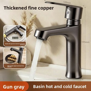 Robinet mitigeur en laiton pour lavabo, finition blanc crème, en cuivre fin, eau chaude et froide, pour salle de bain et lavabo domestique - Product Image 6
