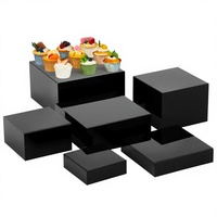 6 supports carrés modernes en acrylique écologiques pour gâteaux, présentoirs de buffet, rehausseurs de table, fournitures de desserts HQ