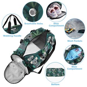 Bolsa de Viaje Deportiva Australiana de Gran Capacidad con Diseño de Koalas, Linda Bolsa de Viaje para Niños, Bolsa de Lona Resistente y Portátil para Niños, Bolsa de Viaje Deportiva para Niños - Product Image 6