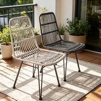Chaise de loisirs d'extérieur en rotin, chaise de salle à manger pour balcon, chaise de restaurant personnalisée, ensemble table et chaises moderne empilable et imperméable