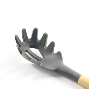 Ensemble de 6 <span class=keywords><strong>ustensiles</strong></span> de <span class=keywords><strong>cuisine</strong></span> en silicone de qualité alimentaire avec spatule et cuillère en bois - Product Image 3
