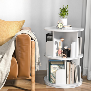26,6 pollici bianco 360 °   Libreria Girevole, <span class=keywords><strong>Scaffale</strong></span> <span class=keywords><strong>Rotondo</strong></span> Stretto con 2 Ripiani per Spazi Ristretti - Product Image 1
