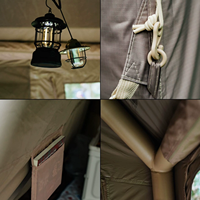 Tentes de camping gonflables automatiques 5,72 m² Tente pneumatique de luxe style maison 3000 mm en tissu Oxford imperméable pour le glamping familial