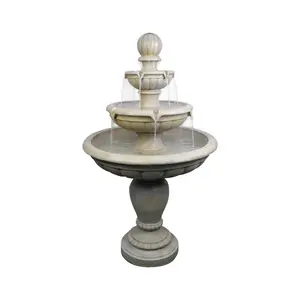 Outdoor Floor Waterfall Fountain 3-Tiered Floor Cascading Water Features Fountain Garden For Yard Lawn