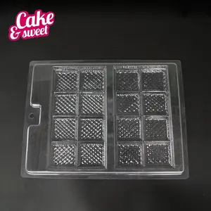 Moldes cuadrados de plástico pvc para fabricación Manual de cocina, formas simples de cubo de 16 cavidades, diy