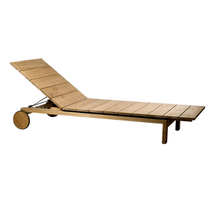 Chaise longue d'extérieur moderne et réglable en teck pour cour, piscine, villa, jardin, hôtel, chambre d'hôtes - Product Image 1