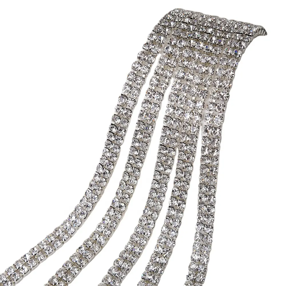 Heavy Duty 3mm Rhinestone Strips for Clothing Shoes Bags DIY Crafts & Gifts Silver Background Mixed Color Long Lasting