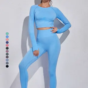 Ensemble de 2 pièces de Yoga pour femmes, combinaison de Fitness et de Yoga, sans couture, haute qualité, vente en gros,