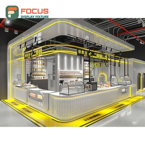 Refined Coffee Merchandise Display Rack Tempered Glass Front Takeaway Pickup Area Coffee Bar Display Rack - Product Image 2