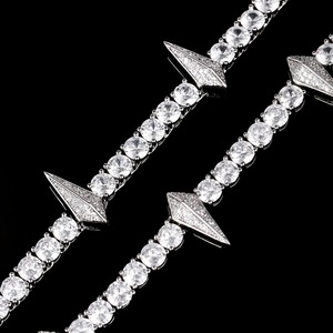 Pass Diamond Tester ghiacciato 925 in argento Sterling Hip Hop Vvs Moissanite Hip Hop con denti di lupo a spillo collana a catena bracciale Tennis - Product Image 6