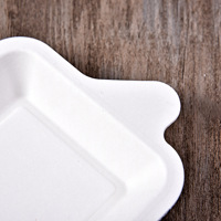 Assiette jetable petite et compostable en fibre de bagasse de canne à sucre blanche en gros pour le camping, les gâteaux et les collations