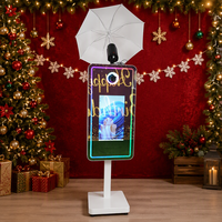 Cermin DSLR Photo Booth Layar Sentuh 21.5 inci Cocok untuk Anak-anak & Dewasa, Tinggi Dapat Disesuaikan, Cermin Selfie Photo Booth untuk Acara