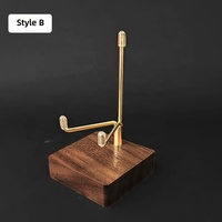 Support d'affichage de bureau sur mesure en noyer noir massif, étai en bois personnalisable