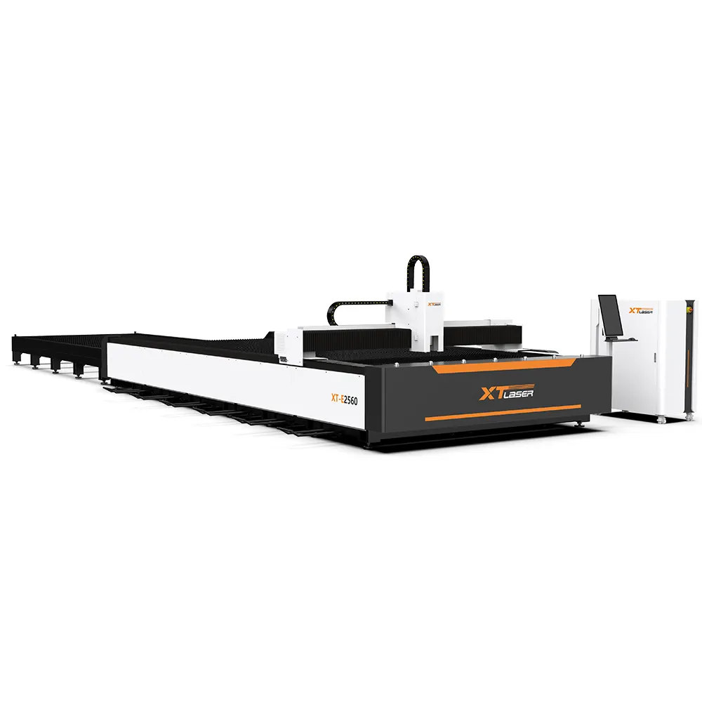 Vendita calda XT Laser Serie E macchina da taglio laser a fibra di tipo aperto con doppio tavolo