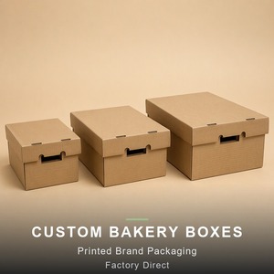 Scatola in Cartone Kraft Cerato Resistente al Grasso per Consegna di Panetteria e <span class=keywords><strong>Pasticceria</strong></span>, Scatola Ondulata per Imballaggio Alimentare con Barriera Contro l'Umidità - Product Image 6