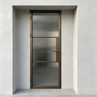 Puerta Exterior Residencial de Hierro Francés Moderno con Rejilla de Vidrio
