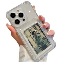 Étui Transparent Créatif pour Cartes pour iPhone 16/17 Pro Max, iPhone 15/14 Plus – Conception Souple Anti-Chute, Moulage par Injection, Tendance Internet
