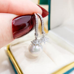 Accessoires en argent S925 pour la création de bijoux, perles rondes de 10 à 15 mm, support pour boucles d'oreilles, cache-oreilles, crochet d'oreille, clous avec 21421 - Product Image 2