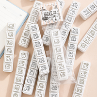 Tampon personnalisé avec logo, six boutons, tampon rond personnalisé, tampon en plastique et caoutchouc pour le bureau, tampon décoratif pour enfants