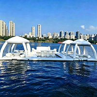 Plateforme flottante gonflable en PVC épais JUNAO Q-1 pour piscine en mer, capacité de 500 kg pour plusieurs personnes