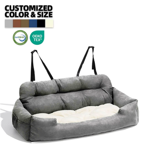 Venta al por mayor de fábrica, asiento de coche de lujo para perros, sofá para mascotas, bolsa trasera, cama transportadora de viaje, funda lavable, cojín de asiento de coche para perros medianos y grandes - Product Image 2