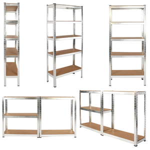 Vente en gros Rayonnage <span class=keywords><strong>de</strong></span> <span class=keywords><strong>garage</strong></span> sans boulon à 5 niveaux 5 niveaux Étagères <span class=keywords><strong>de</strong></span> stockage d'atelier Étagères en métal robuste - Product Image 2