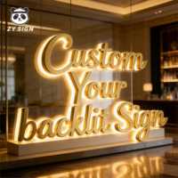 Enseigne lumineuse LED néon en acrylique sans cadre, lettres en relief rétroéclairées, logo personnalisé 3D, étanche, illuminé, publicité extérieure pour devanture de magasin