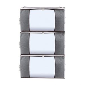 400104 Non Woven Fabric Foldable Large Capacity Eco-Friendly Space Saving Clothing <b>Storage</b> <b>Bags</b> <b>for</b> Living Room Blankets <b>Clothes</b> - Product Image 2