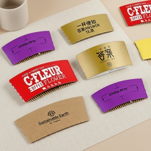 Manchons pour tasses à café Sunshine, en papier kraft imprimé personnalisé, 230gsm~300gsm, pour emballage de café et boissons chaudes - Product Image 1