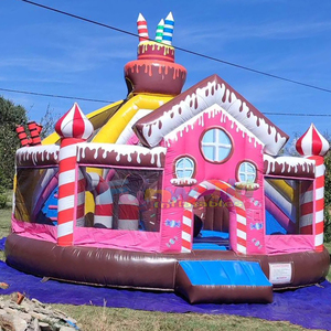 Castillo inflable comercial con tobogán, zona de juegos inflable para niños. - Product Image 1