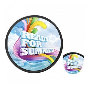 Customized Full Color Diy Printed Pop up Round Hand Fan Flexible Foldable Nylon Flying Disc Fans Pouch with Logo - Product Image 1