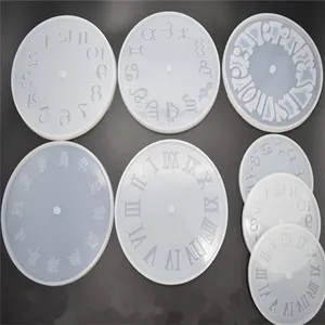 B040 DIY блестящие силиконовые настенные часы Силиконовая смола форма для эпоксидной смолы крафт
