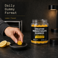 Gummies de créatine monohydrate à marque privée, saveur citron, nutrition sportive, avec glutamine pour la force et les performances en entraînement