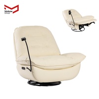 VANBOW Wohnzimmer Moderner Multi-Position Single Power Lift Recliner Bequemer Sofas tuhl aus weißem Leder mit Telefon halter