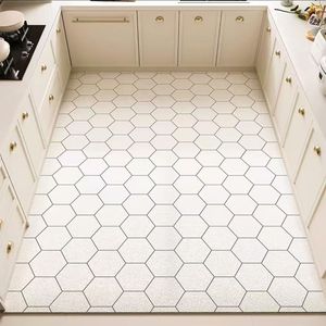 Tapete de Cocina de PVC Rectangular con Diseño Floral, Impermeable, Lavable y Duradero para Interiores - Product Image 2