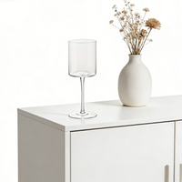 Verre à champagne cylindrique carré de luxe en cristal, verre à whisky haut de gamme transparent pour mariage, OEM ODM