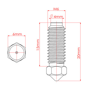 Buse Anycubic Kobra 3 en acier trempé de 0,4 mm pour accessoires d'imprimante 3D - Product Image 2
