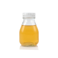 Bouteilles de boisson de jus de fruits de lait en verre vides de forme carrée courte de 10oz 16oz avec le chapeau inviolable blanc