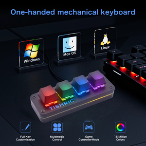 Mini Teclado RGB TISHRIC de 3/6 Teclas y <span class=keywords><strong>1</strong></span> Perilla, Teclado Mecánico USB Personalizable con Macros, Intercambiable en Caliente para Juegos y <span class=keywords><strong>Photoshop</strong></span> - Product Image 2