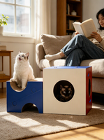 Griffoir pour chat en carton ondulé durable, design déformable, protection de canapé, tapis anti-rayures pour meubles pour chats d'intérieur