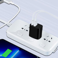 Chargeur mural rapide compact pour téléphone 30W avec ports Type-C et USB, prises US/EU/UK, charge PD3.0 pour tablette, téléphone portable, smartphone
