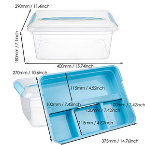 Modern temizle plastik saklama kabı çıkarılabilir tepsi PP zanaat organizatörler-boncuk organizasyon aracı cila tekniği dikdörtgen - Product Image 6
