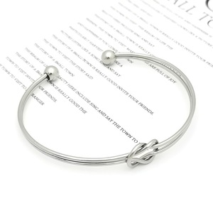 Heart Shape Knotted Open Double Layer Hollow <b>Bracelet</b> Stainless Steel <b>Adjustable</b> Jewelry Gift - Product Image 3