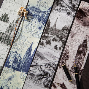 Un rouleau de ruban adhésif grand format pour fonds de scène, série Guides de <span class=keywords><strong>voyage</strong></span> européens, autocollant manuscrit architectural pour carnet de notes - Product Image 2