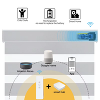 Persianas Zebra Motorizadas de Doble Capa con Control Remoto por WiFi y Filtro de Luz para Sala de Estar, Oficina, Hogar, Ventanas Interiores