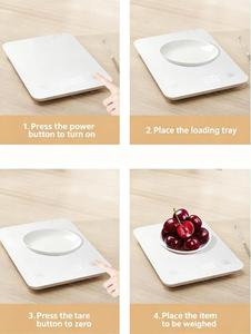 Balance de cuisine numérique avec surface en verre, écran LCD, précision 1g, résistante aux éclaboussures, balance pour peser les aliments - Product Image 2