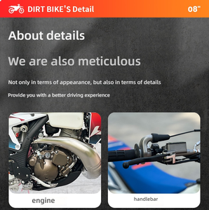 Moto tout-terrain 18KW, cadre en acier chromoly, standard, trail, piste, deux temps, refroidissement par eau, avec phare - Product Image 6