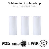 Vaso Térmico Personalizado de Acero Inoxidable de 15 oz para Sublimación, Vaso Delgado de Doble Pared con Aislamiento y Pajita