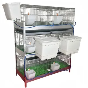 Nouveau produit : Nid d'accrochage intégré et cages à lapins pour élevage – 12 cages à lapins en tube métallique (Philippines), 1 ensemble - Product Image 2